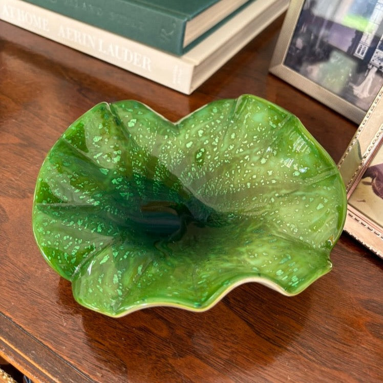 Vintage Green Milk Glass Bowl