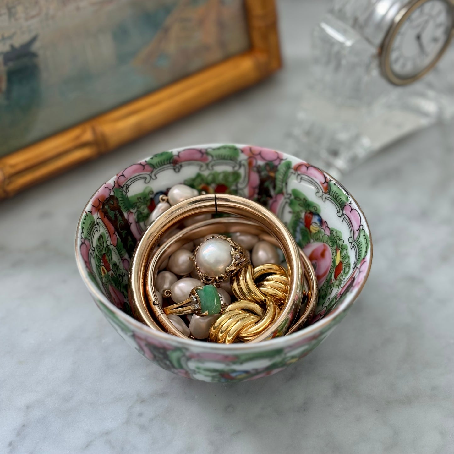 Vintage Petite Rose Medallion Bowl