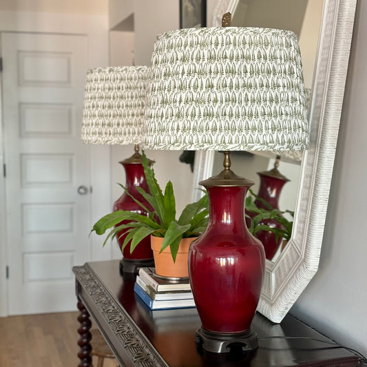 Pair of Vintage Oxblood Lamps