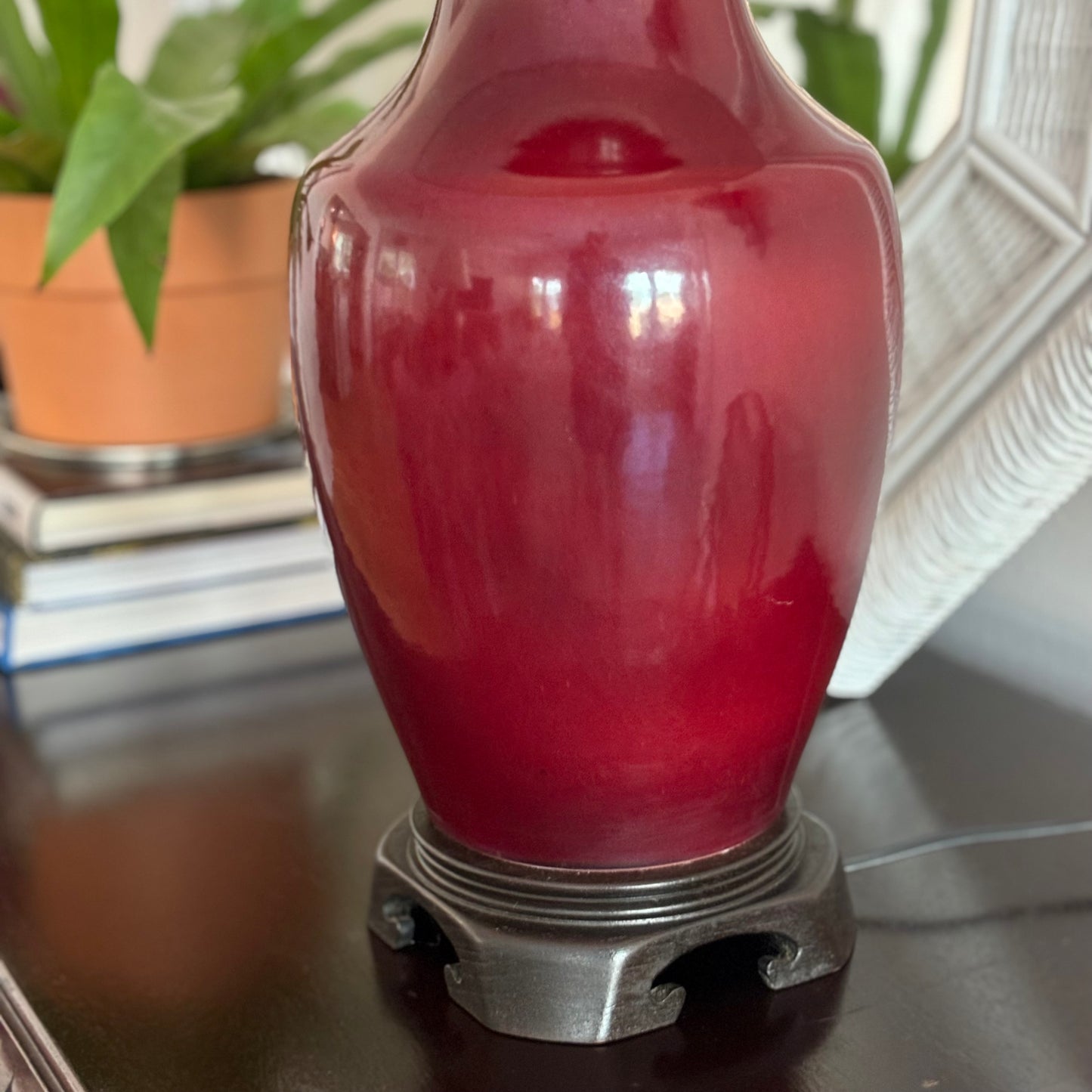 Pair of Vintage Oxblood Lamps