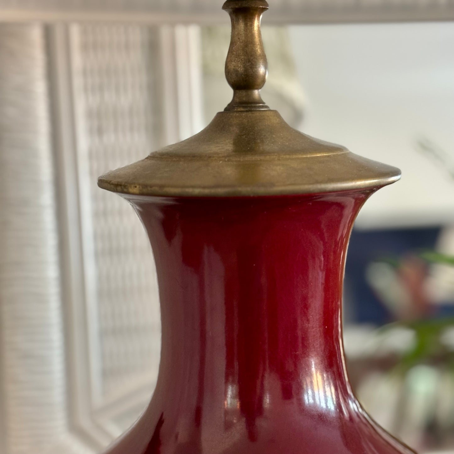 Pair of Vintage Oxblood Lamps