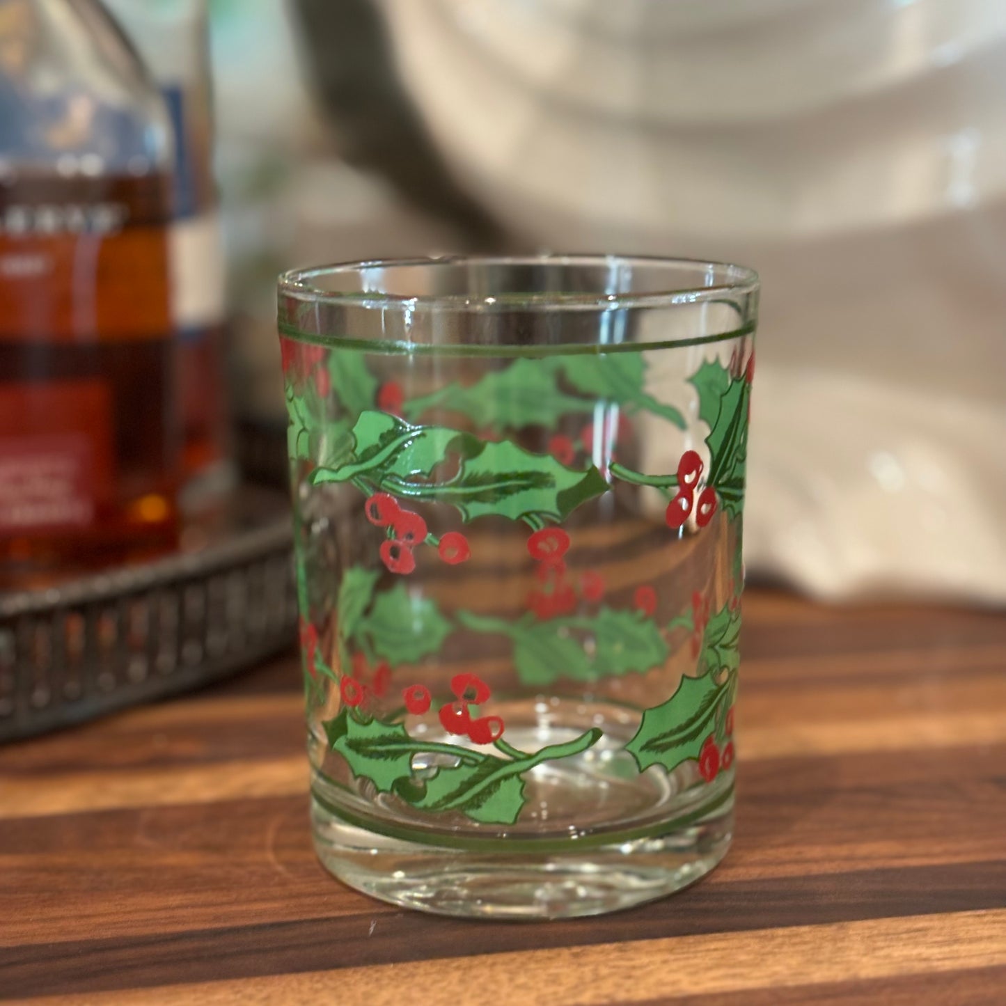 Vintage Holly Glass Tumblers