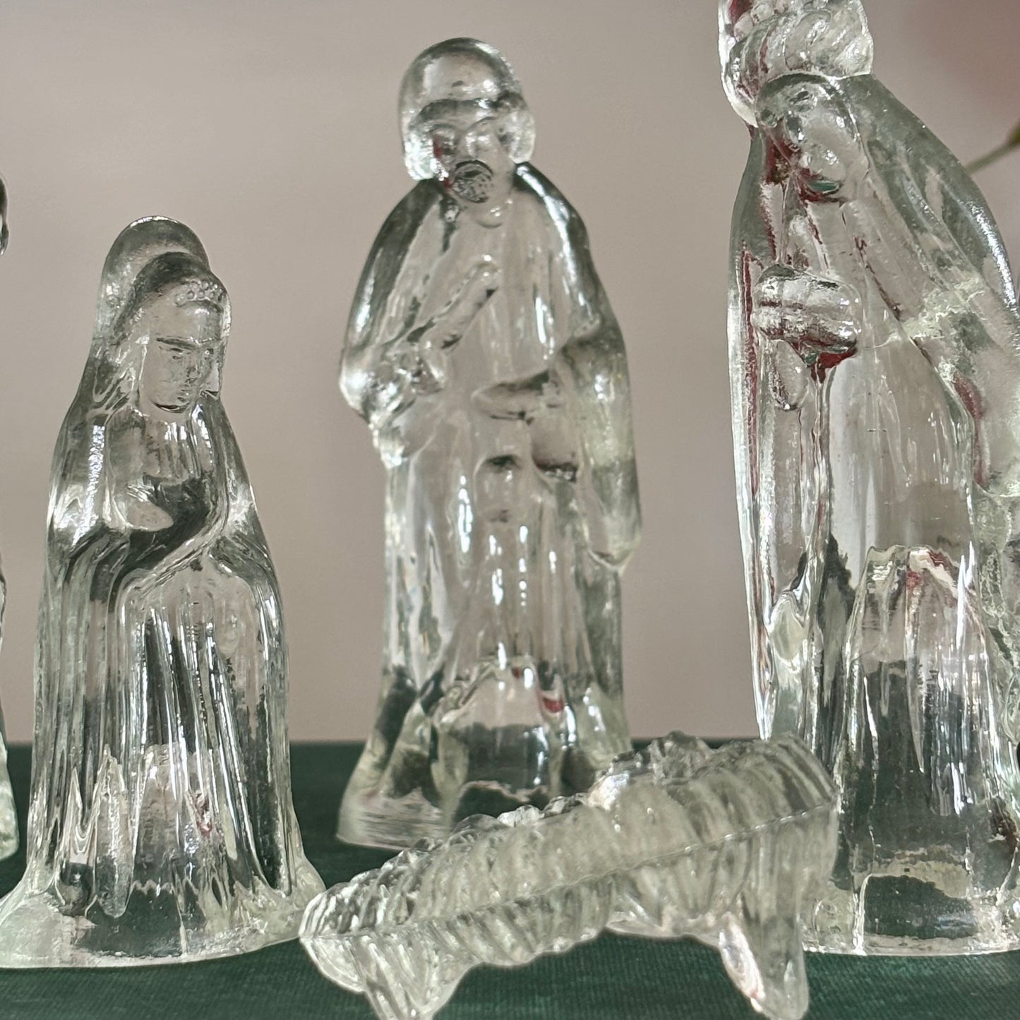 Vintage Glass Nativity Set