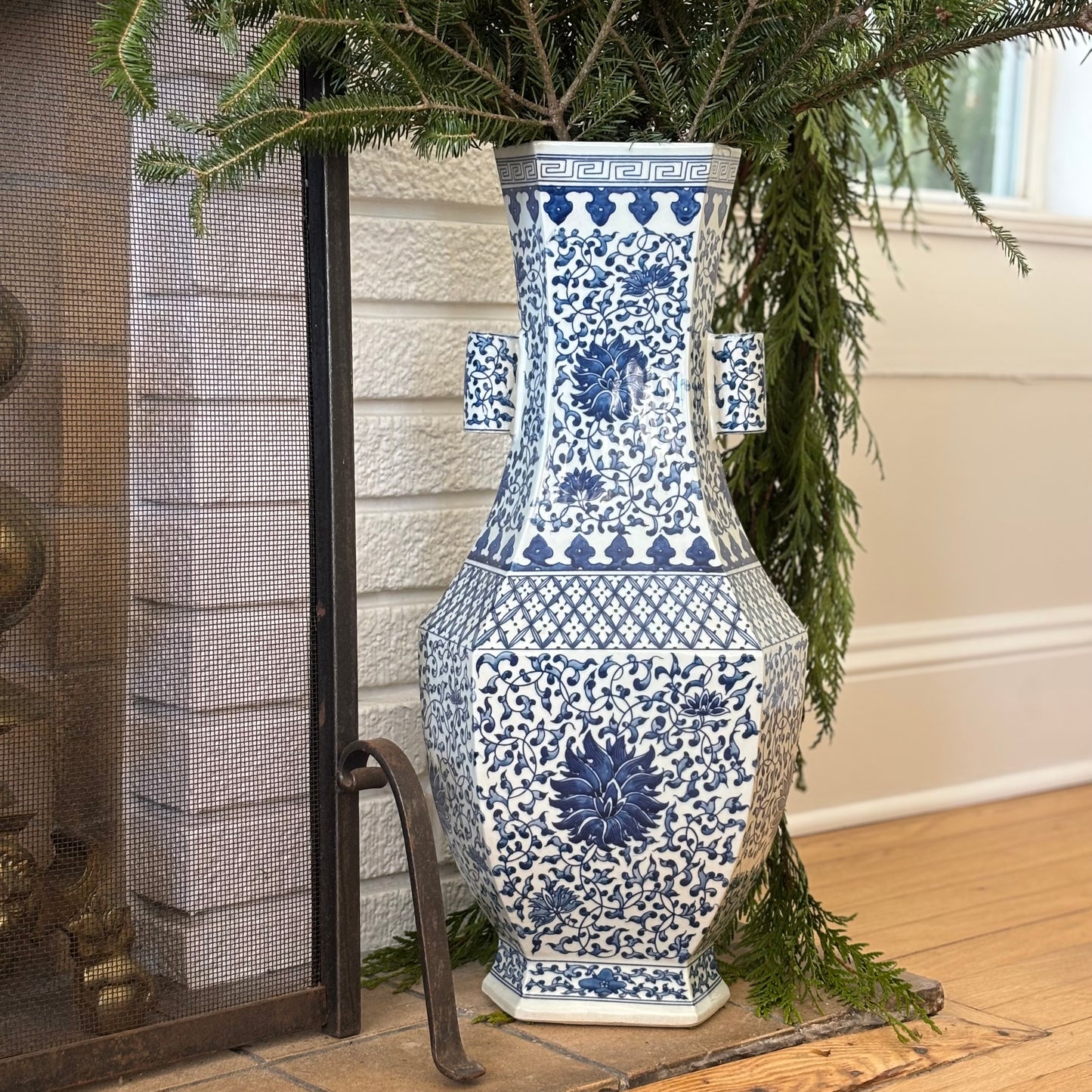 Large Blue and White Vase