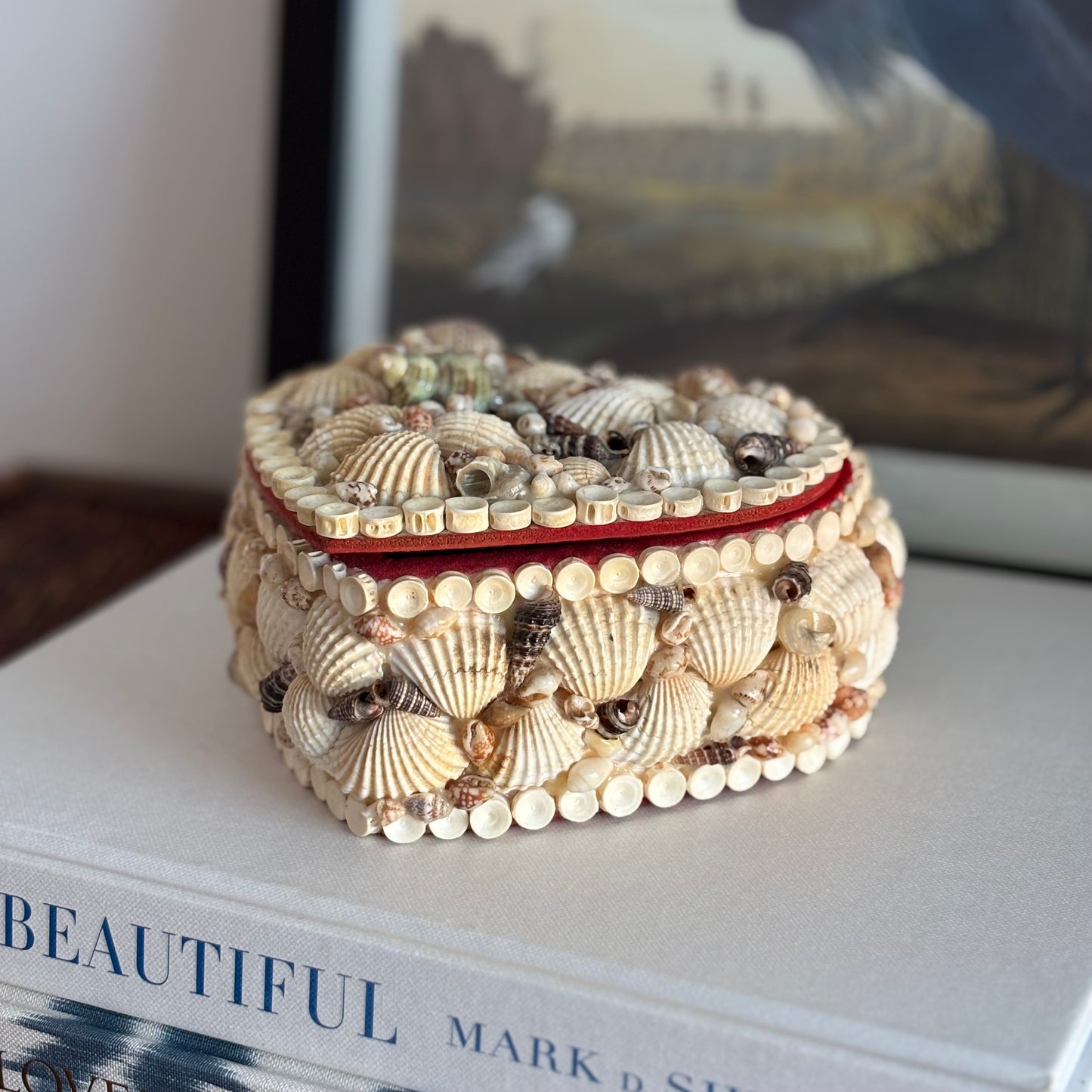 Vintage Heart Shell Box