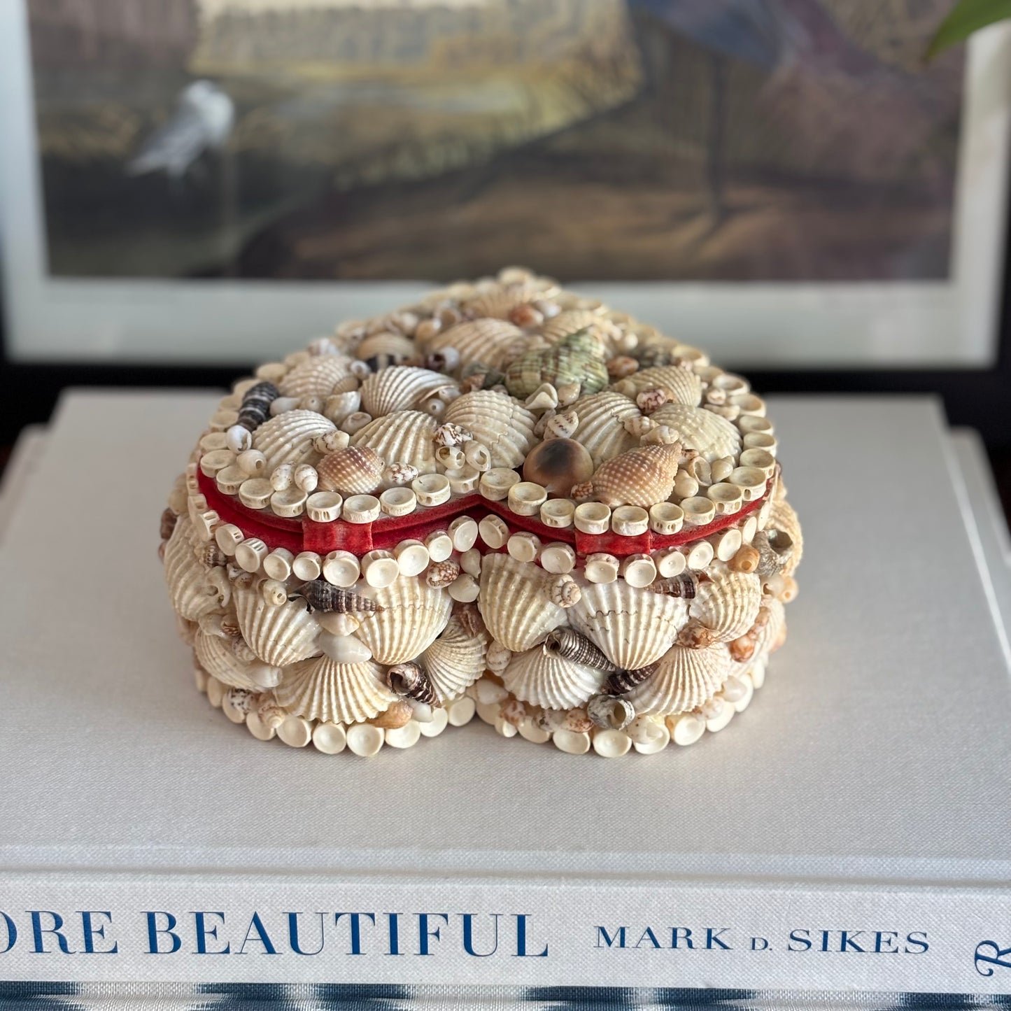 Vintage Heart Shell Box