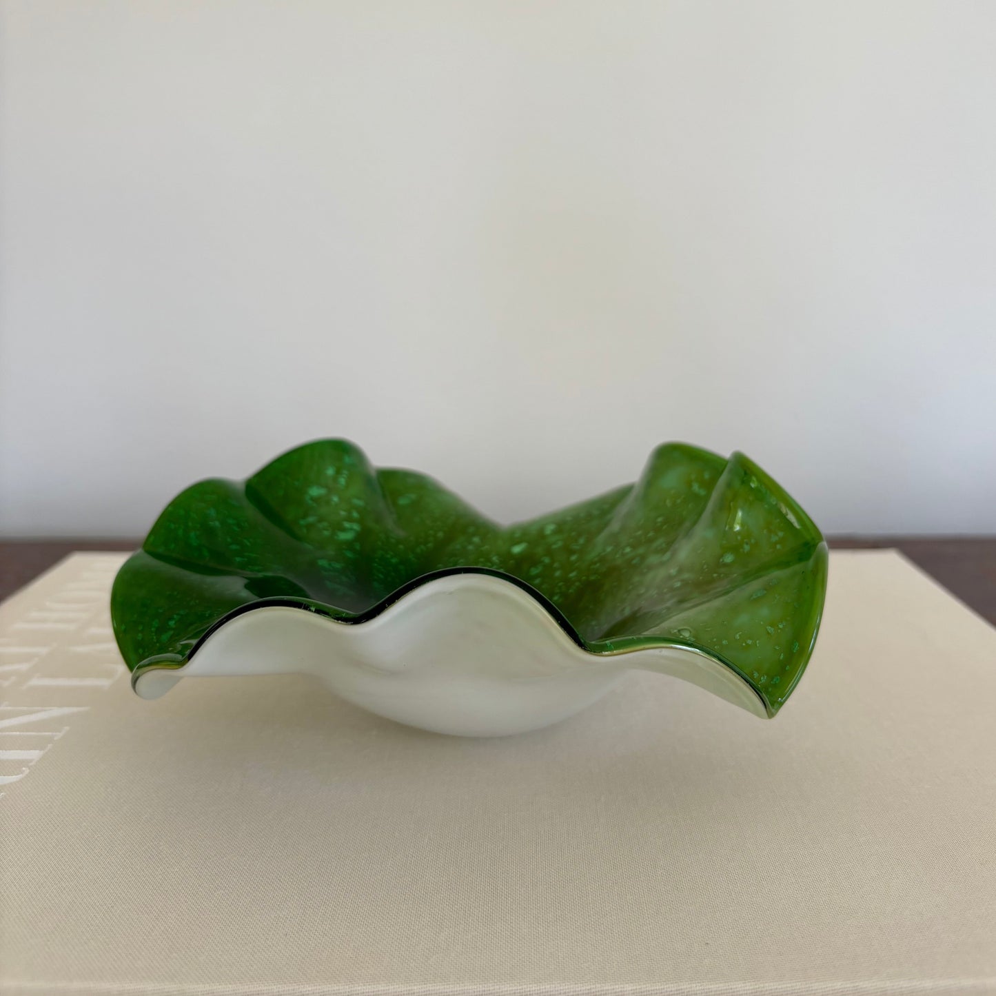 Vintage Green Milk Glass Bowl