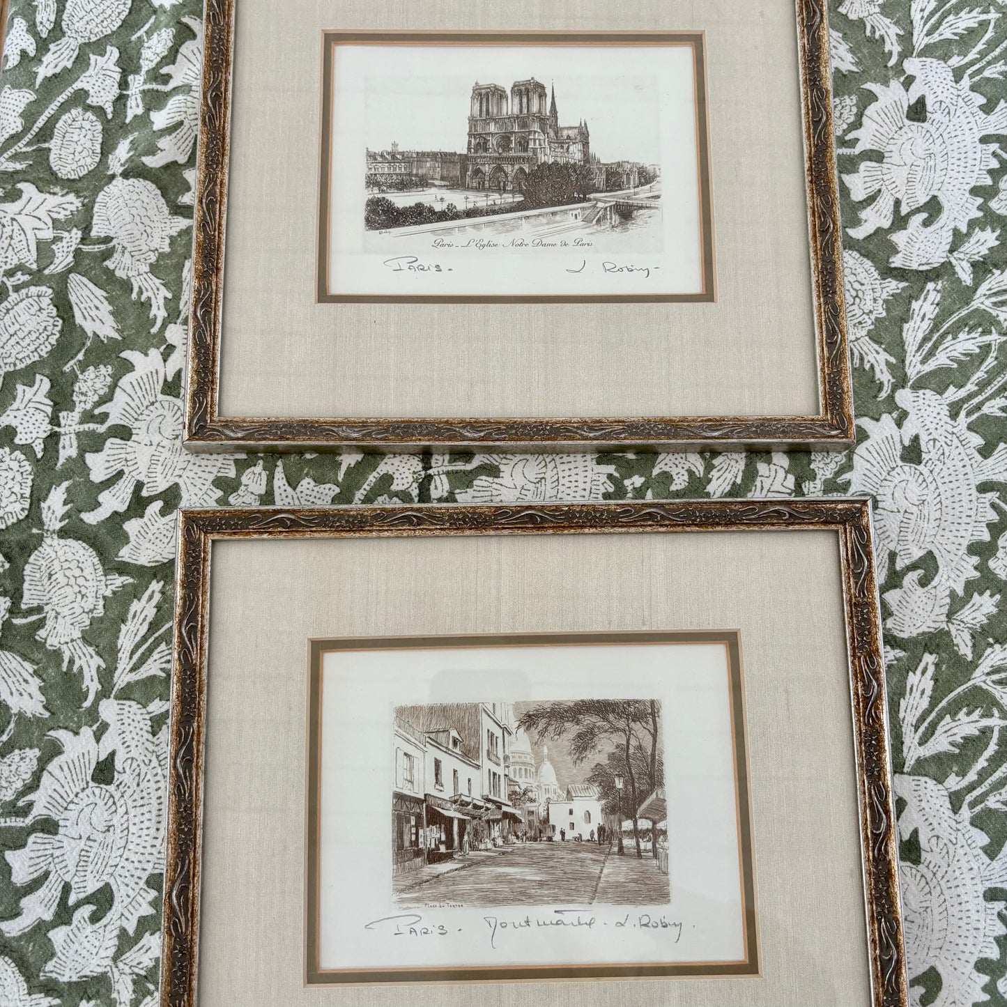 Vintage Pair of Engraved Prints by Leopold Robin