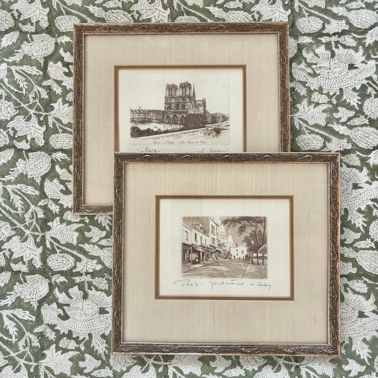 Vintage Pair of Engraved Prints by Leopold Robin