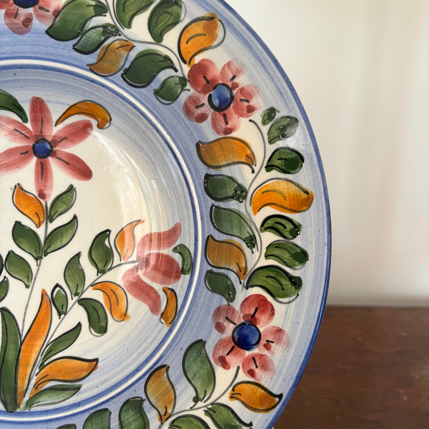 Vintage Flower Ceramic Plate