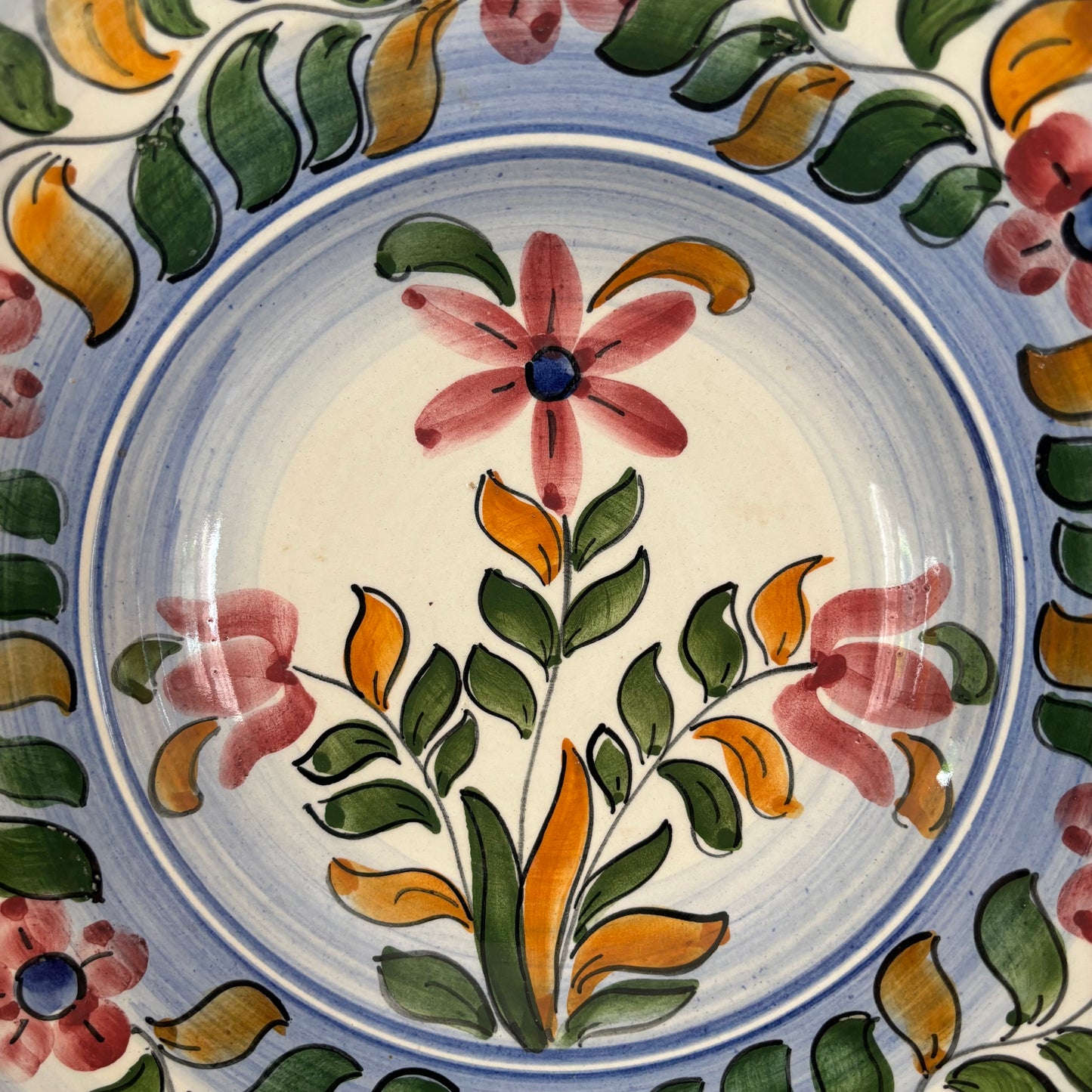 Vintage Flower Ceramic Plate