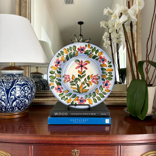 Vintage Flower Ceramic Plate