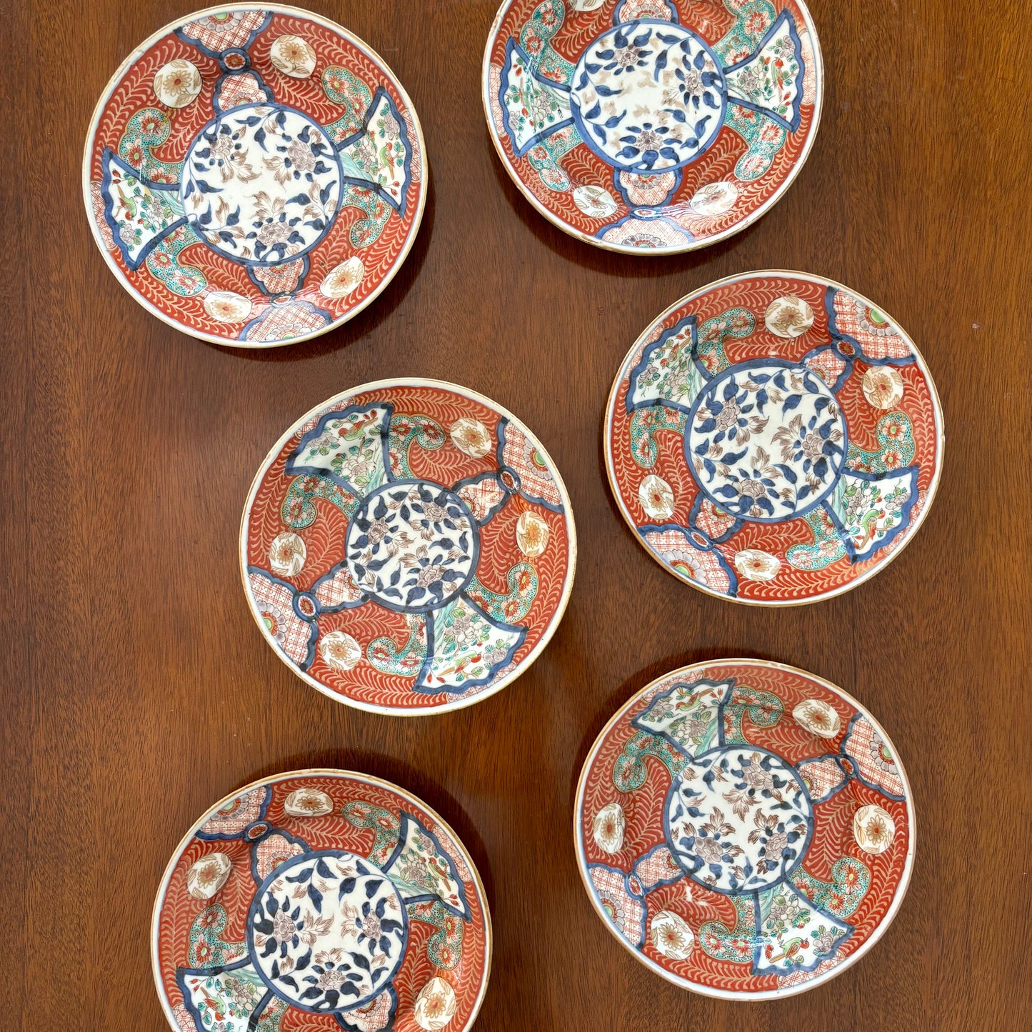 Set of 6 Vintage Imari Plates