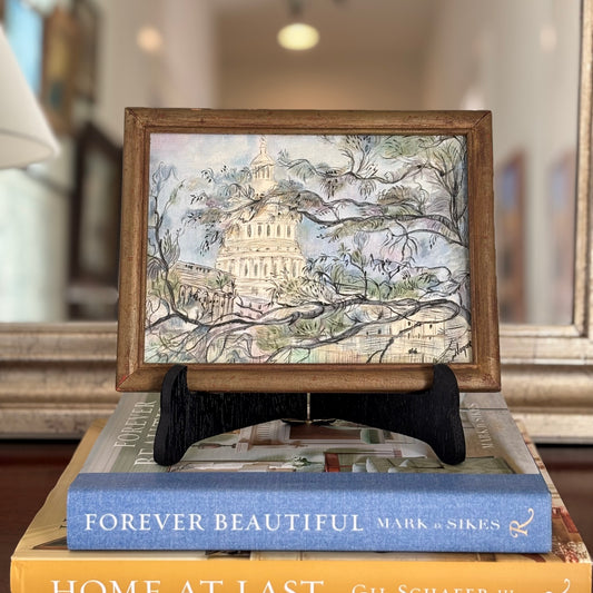 Vintage Framed Capitol Painting