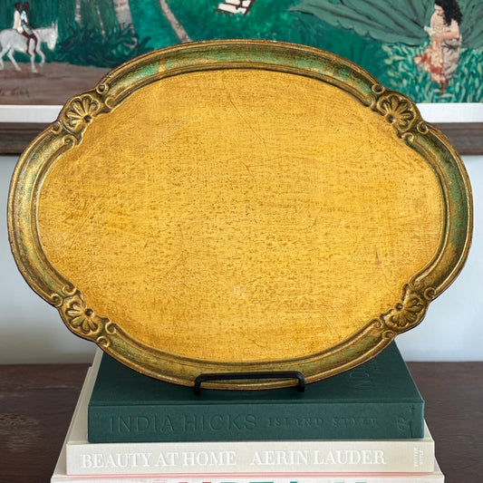 Italian Wood Gold Tray