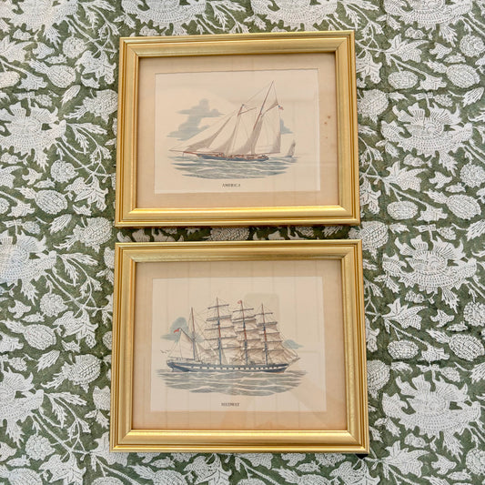 Pair of Vintage Boat Prints