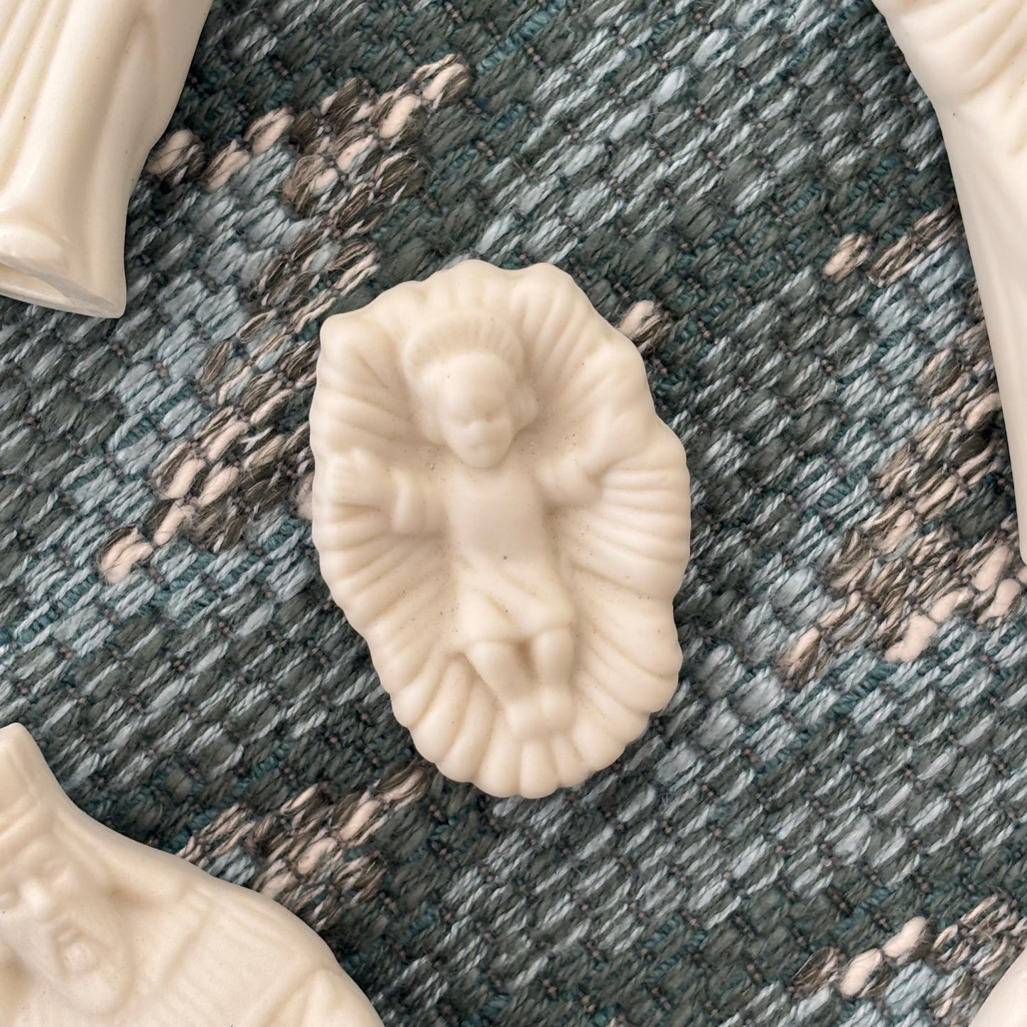 Vintage Six Piece White Nativity Set