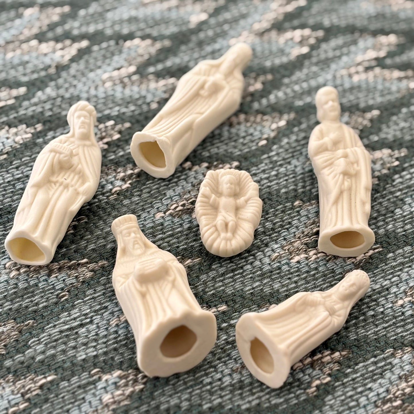 Vintage Six Piece White Nativity Set