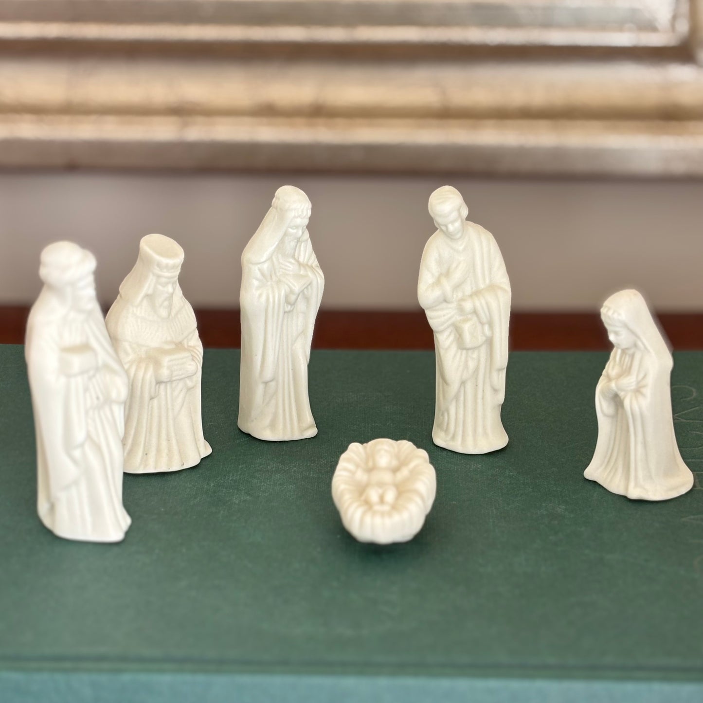 Vintage Six Piece White Nativity Set