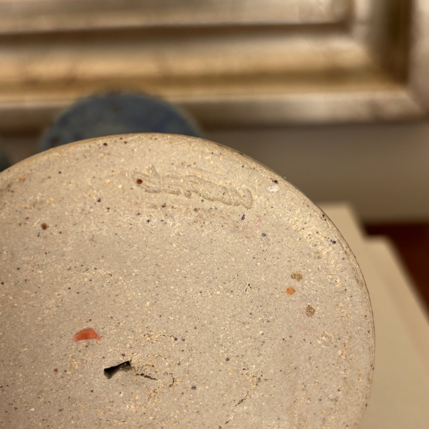 Pair of Blue Ceramic Candlestick Holders