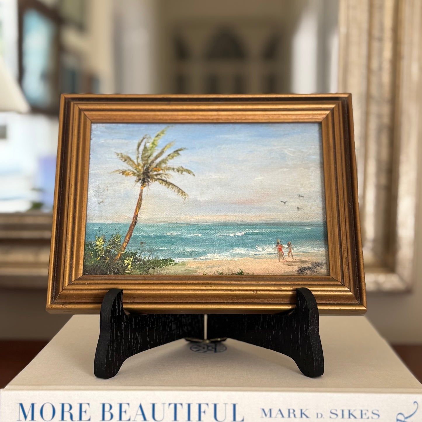 Vintage Framed Beach Painting