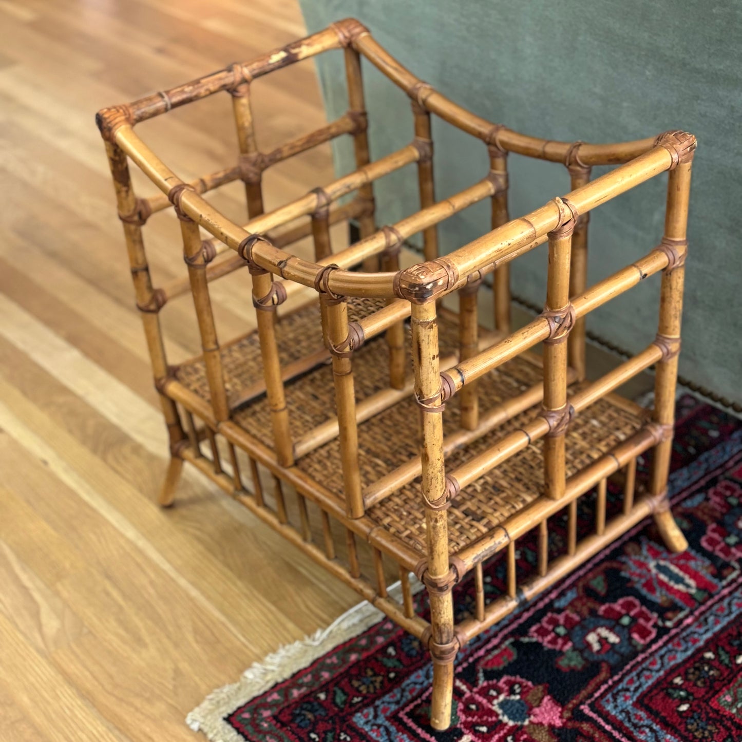 Vintage Bamboo and Rattan Magazine/Book Holder