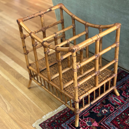 Vintage Bamboo and Rattan Magazine/Book Holder