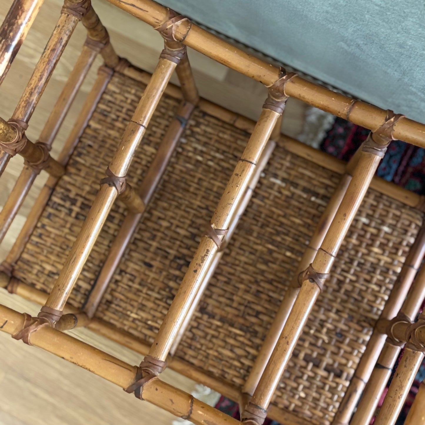 Vintage Bamboo and Rattan Magazine/Book Holder