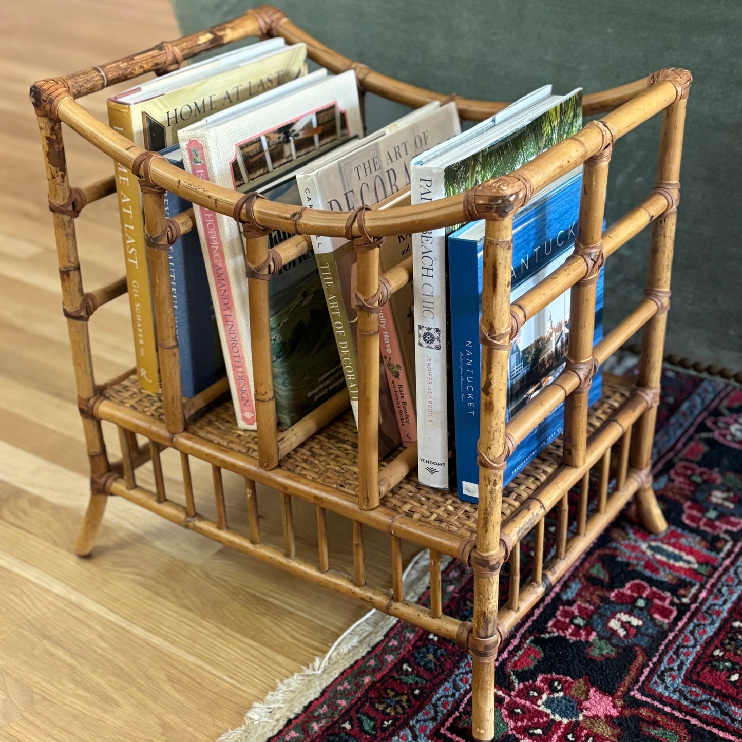 Vintage Bamboo and Rattan Magazine/Book Holder