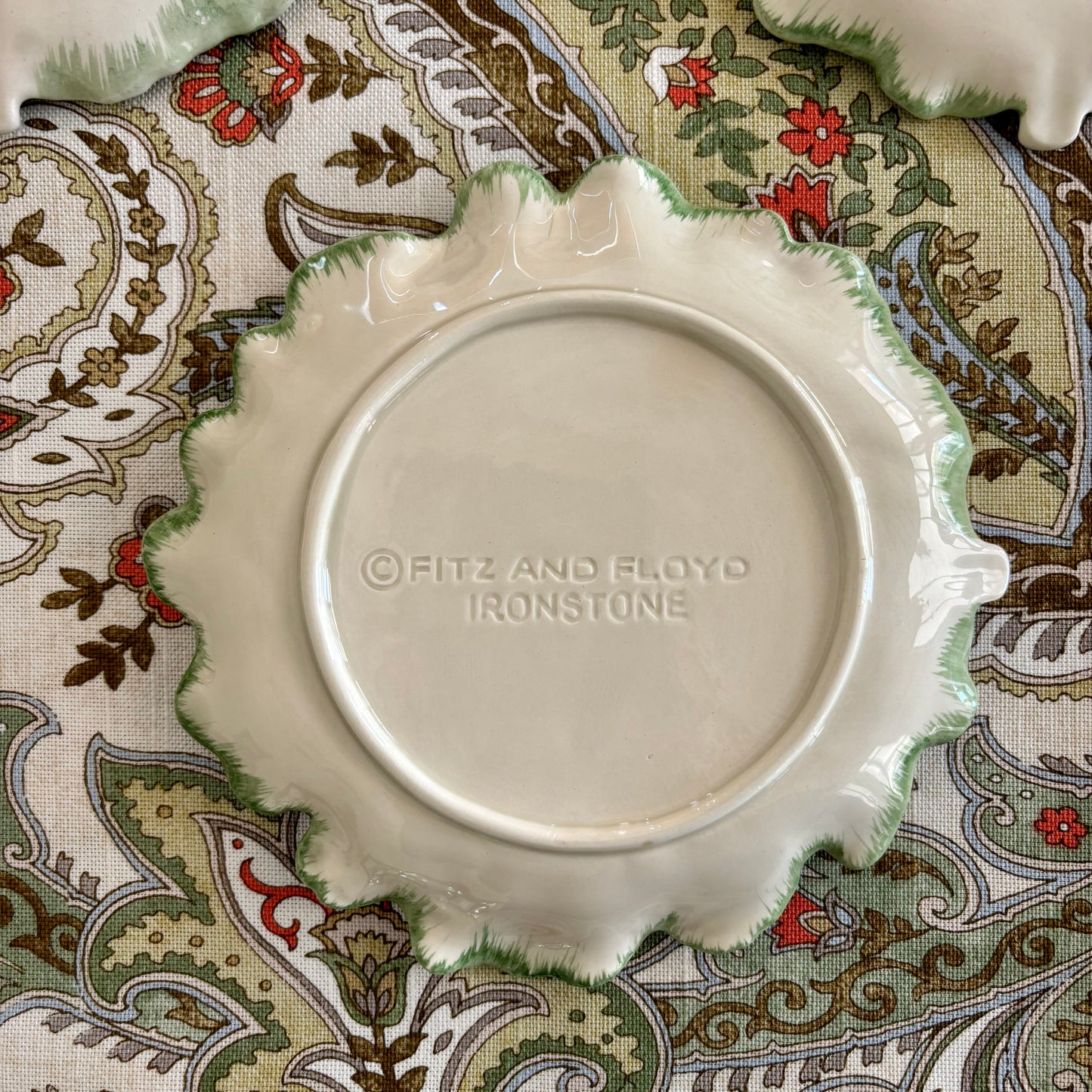 Fitz and Floyd Cabbage Leaf Ironstone Plates