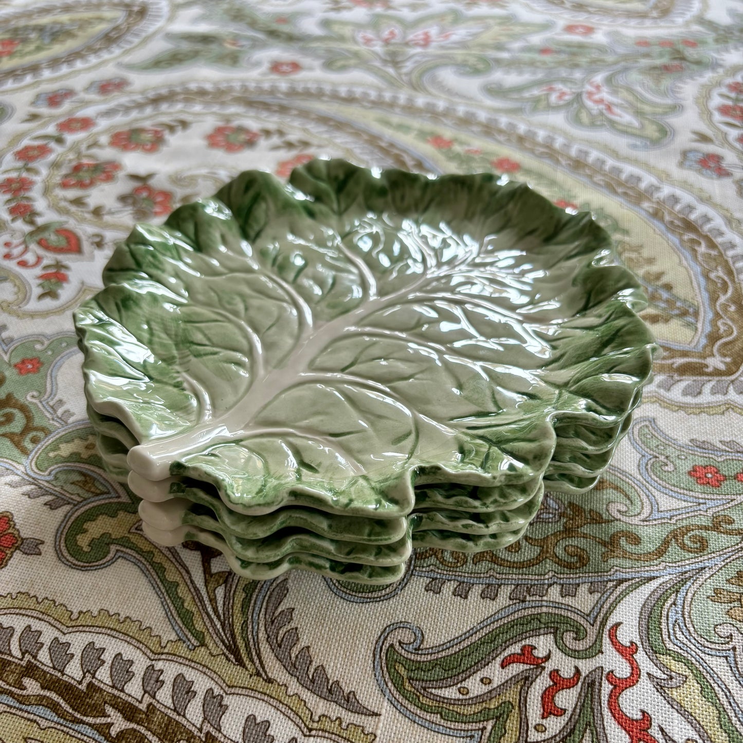 Fitz and Floyd Cabbage Leaf Ironstone Plates