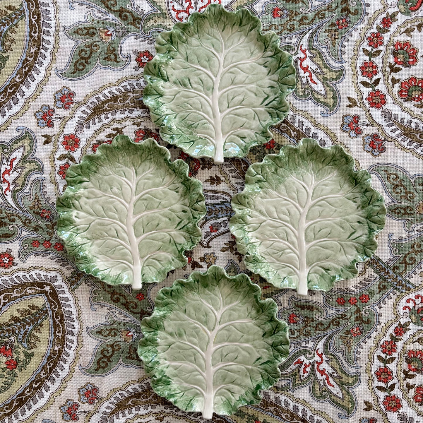 Fitz and Floyd Cabbage Leaf Ironstone Plates