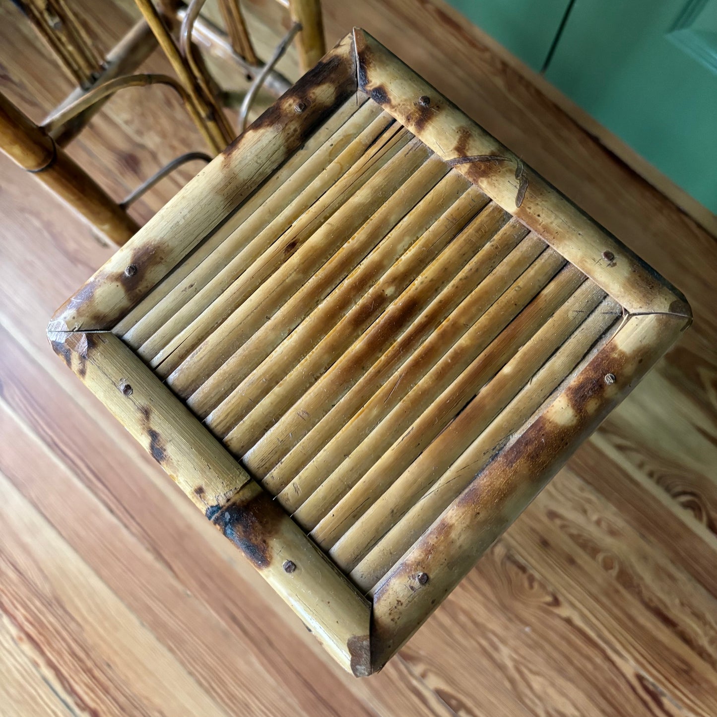 Pair of Vintage Tortoise Bamboo Plant Stands