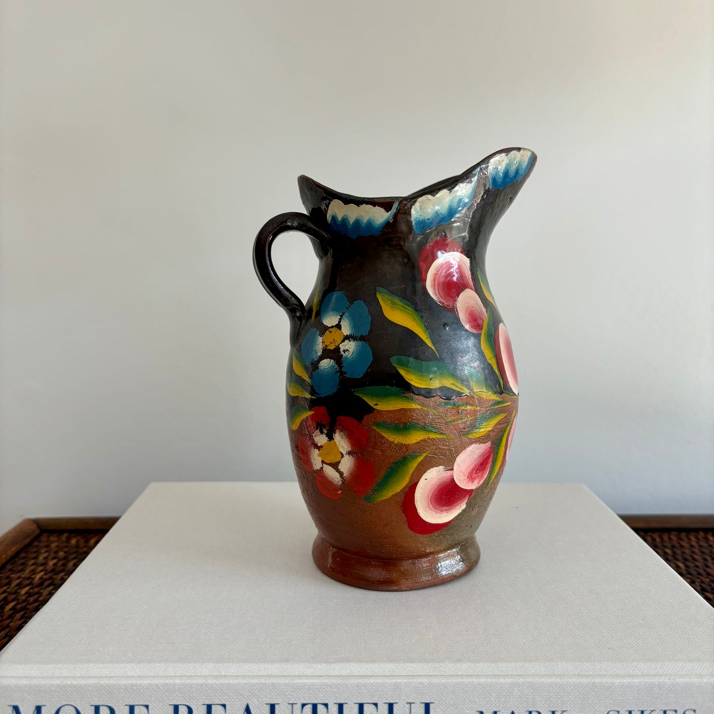 Vintage Hand Painted Pottery Pitcher